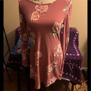 Laced Up Back Dress. Long Sleeve